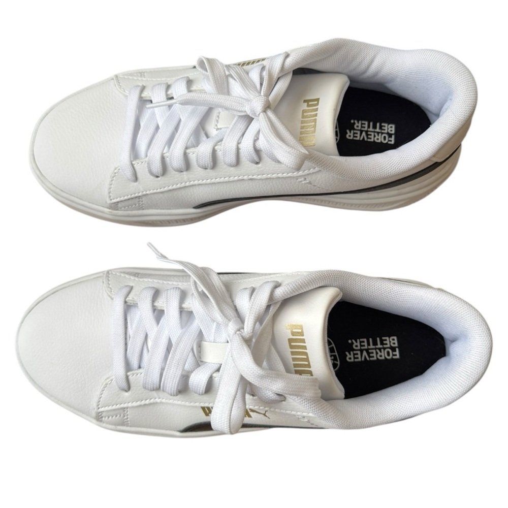 Puma Smash V3 Platform Sneaker Two Tone White & Black Women’s Size 8.5 - Picture 4 of 9